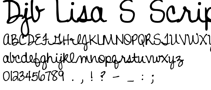 DJB LISA S script font